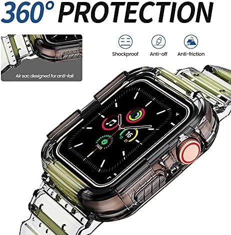 42 ממ 44 ממ להקות צפייה ברורות עבור Apple Watch עם מארז מגן