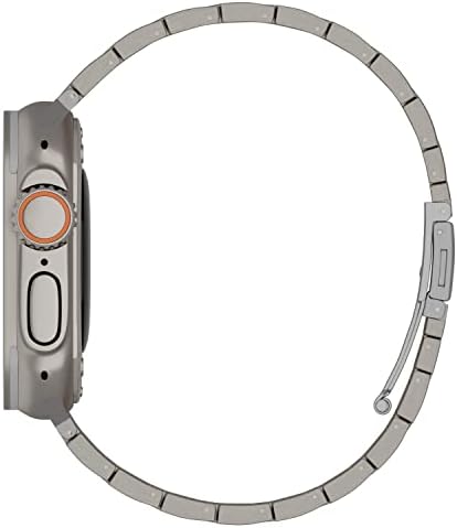 LDFAS תואם ל- Apple Watch Ultra Band 49 ממ טיטניום מטאל קישור מוצק קישור להקות צמיד החלפה לרצועת IWatch תואמת לסדרת Apple Watch 8/7 45