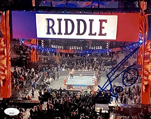 מאט רידל חתום WWE הראשון רסלמניה כניסה כפכף 8x10 צילום RK Bro jsa - תמונות UFC עם חתימה