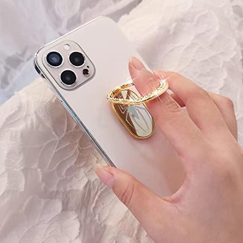 Cavdycidy Bling Diamond Diamond טלפון מחזיק אצבעות אצבע, סיבוב 360 מעלות טלפון סלולרי מחזיק טבעת עמדת מתכת עכביש טלפון אחורי אחיזה תואם