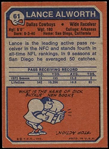1973 Topps 61 Lance Alworth Dallas Cowboys Ex/MT+ Cowboys