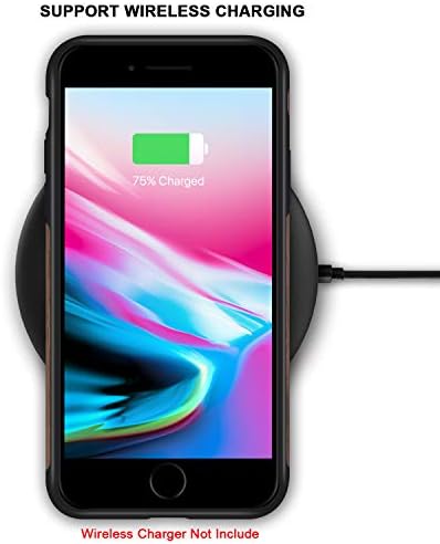 טנדלין תואם לאייפון SE 2022 Case /iPhone SE 2020 Case /iPhone 8 Case /iPhone 7 גרעיני עץ מארז עם מרקם סיבי פחמן עיצוב עור היברידי רזה