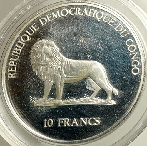 2000 2000 Congo Lion והאפיפיור ג'ון פאולוס II הוכחת וינטג '10 פרנקים לא מאושרים