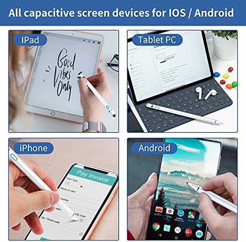 Luchong Active Cabecitive Pen ipad Stylus iOS Android תואם טלפונים ניידים טבליות ציור עט מסך מגע עט עט עט בד ראש אוניברסלי לבן