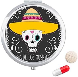 גולגולת כובע מקסיקו מאושרת יום הגלולה המתה מארז כיס תרופות לאחסון תיבת מיכל מתקן