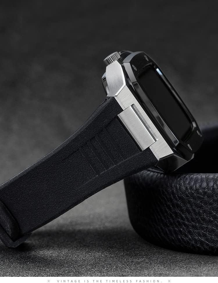 ZEDEVB חדש 41 ממ 45 ממ רצועת גומי עבור Apple Watch DIY 44 ממ S316L מארז נירוסטה לסדרת IWatch סדרה 7 6 SE 5 4 3 סט שינוי