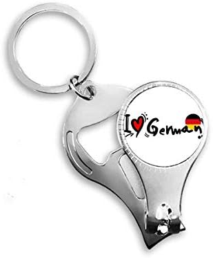 אני אוהב דגל גרמני דגל לב ציפורניים ניפר טבעת מפתח שרשרת מפתח בקבוקי בקבוק קוצץ