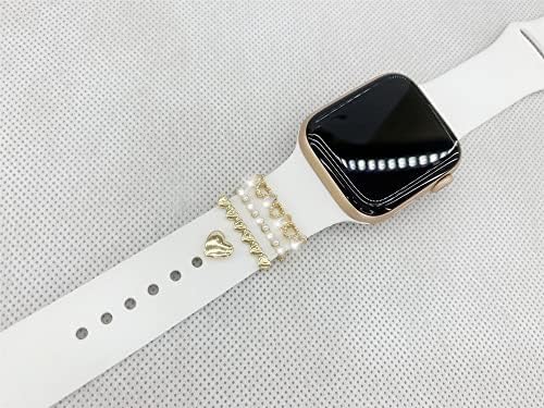 צפה 1 מטה לולאות טבעת דקורטיביות ללהקת Apple Watch Series 8 Ultra 7 6 5 4 Iwatch 49 ממ 44 ממ 40 ממ 45 ממ 41 ממ, טומקרזי שעון קישוט ציפורניים