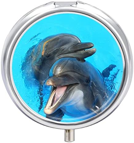 מתכת גלולת מקרה מתחת למים דולפין חיות נייד הפילבוקס רפואה ארגונית ויטמין מחזיק מיכל