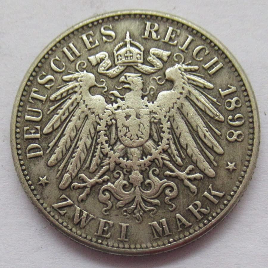 גרמנית 2 מארק 1891-1913 10 העתק זר נחושת מטבעות זיכרון