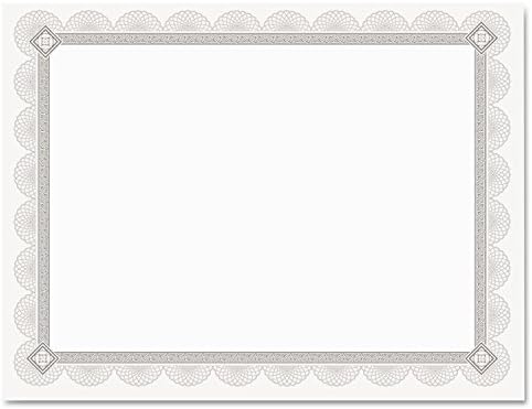 תעודות פרימיום של סאות 'וורת' סי. טי. פי 2 וולט, לבן, גבול נייר כסף של ספירו, 66 ליברות, 8,5 על 11, 15 / חבילה