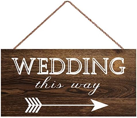 חתונה של סימן חדש של גואקף בדרך זו שלט עץ נכון - חתונה כפרית - עיצוב עץ