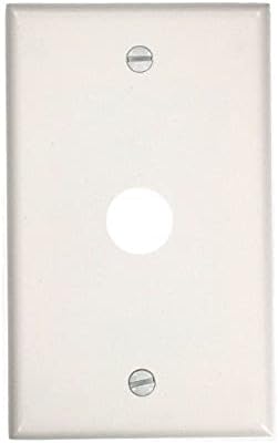 Leviton 88017 1-GANG .625 אינץ 'מכשיר טלפון/כבל קיר, גודל סטנדרטי, תרמוסט, הרכבה, לבן