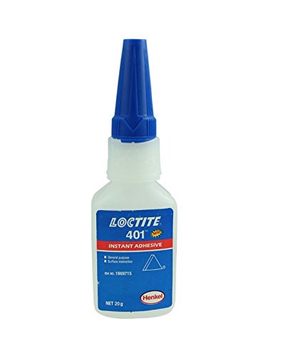 20x- Loctite 401 דבק מיידי חסר רגישות - 20 גרם - מקלות מתכת, גומי, מטרה כללית קרמיקה. צמיגות נמוכה. אידיאלי לשימוש במצעים נקבוביים.