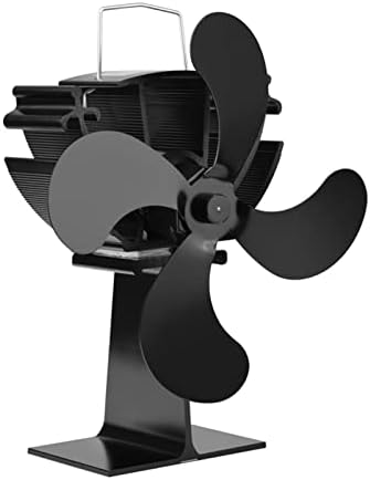 4 מנועים שקטים חום מופעל מסתובב חם / מחומם אוויר אקו תנור מאוורר עבור גז / גלולה / עץ / יומן תנורים, שחור
