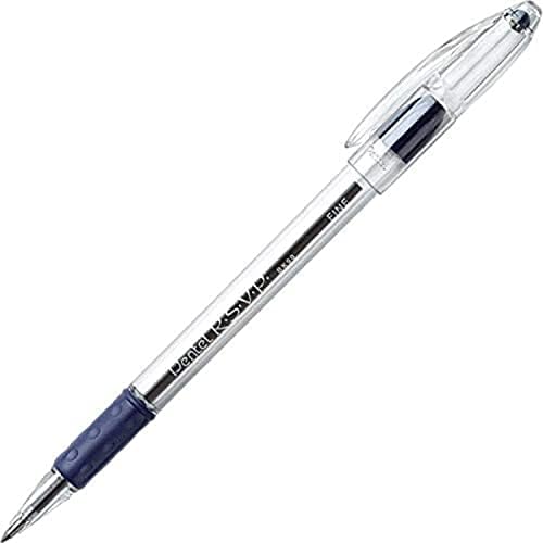 פנטל עט כדורי-0.7 מ מ-12 מארז של 6 עט דיו שחור ו-6 כחול