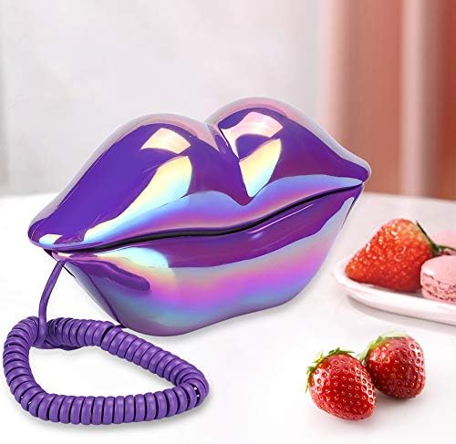 טלפון קווי קווי של Fastuu Electroplate, שפתיים סגולות יצירתיות יצירה טלפון טלפוני טלפון טלפון טלפוני טלפון טלפון קווי, עם בית, Office