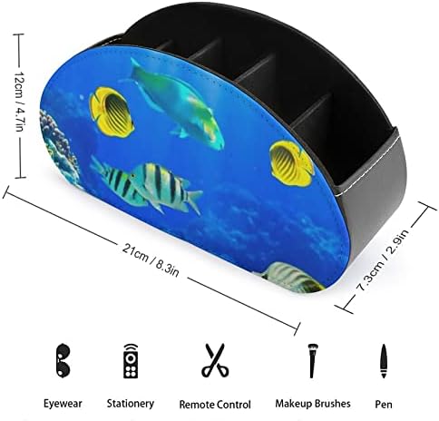 דגי Sealife מתחת למים מחזיק בשלט רחוק עור מארגן שולחן עבודה מצחיק קופיות עם 5 תאים למשרד Blu-ray טלוויזיה