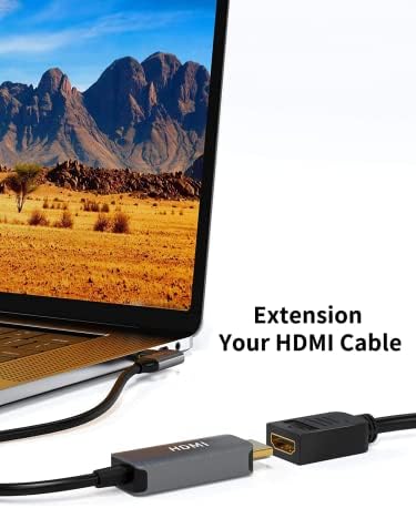 כבלים קצרים דו כיווניים HDMI נקבה עד DVI-D מתאם זכר, 0.5ft 1080p DVI-D לכבל ממיר HDMI עבור HDTV, מקרן, משחק ועוד