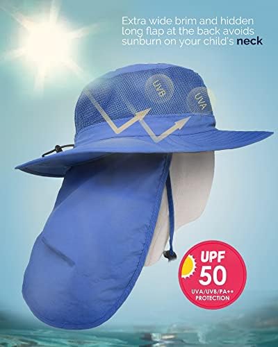 כובעי שמש לילדים רחב ברים בני שמש כובע עם צוואר דש עד 50 + שמש הגנה עבור בני בנות