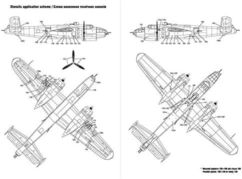 מדבקות לצפון אמריקה B-25C/D מיטשל-אפ אומנות ואומנות שבלונות 1/72 סולם FOXBOT 72-025, חלק 3