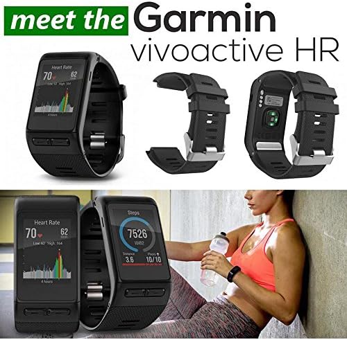 להקת QGHXO עבור HR vivoactive Garmin, רצועת השעון החלפת סיליקון רכה רק עבור Garmin vivoactive HR