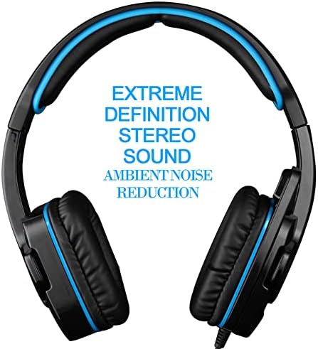 אוזניות גיימינג 708 גט 3.5 מ מ עם מיקרופון ביטול רעשי מוסיקה אוזניות סטריאו שחור-כחול גרסה משודרגת של סה-708 עבור פס 4 מחשב לוח טלפונים