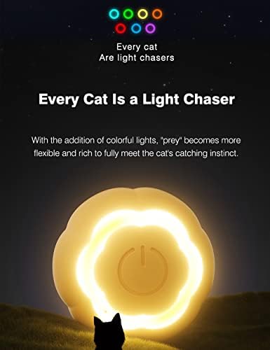 חתול צעצוע כדור, ספורט לחתולים מקורה להפעיל אינסטינקטים ציד, 0.2 ממ עבה סיליקון מעטפת,מובנה הוביל צבע אור & נטענת 360 תואר ספין כדור