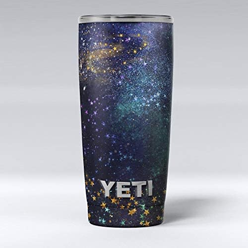תכנן פיצוץ כוכב רב -צבעוני מערערת - ערכת גלישת ויניל מדבקות עור תואמת לכוסות הכוס של Coolber Cooler יותר של Yeti Rambler