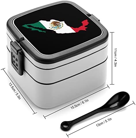 מפת דגל מקסיקו מצחיקה הכל במכולה של ארוחת צהריים אחת בנטו עם כף לפיקניק עבודות נסיעות