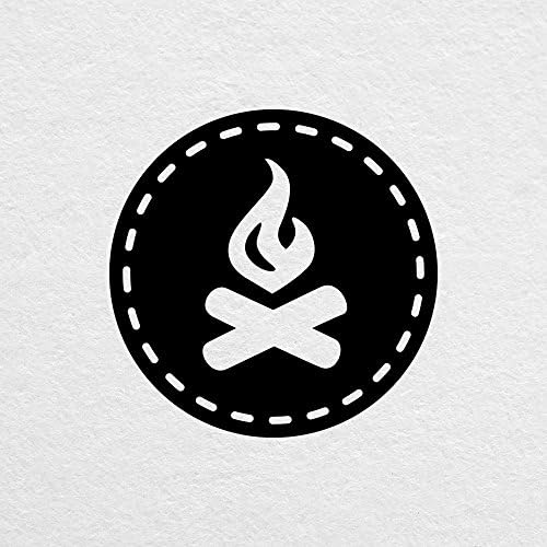 תג לוגו מדורה - מדבקות שחורות רחבות 6 - למקבוק, מכונית, מחשב נייד ועוד!