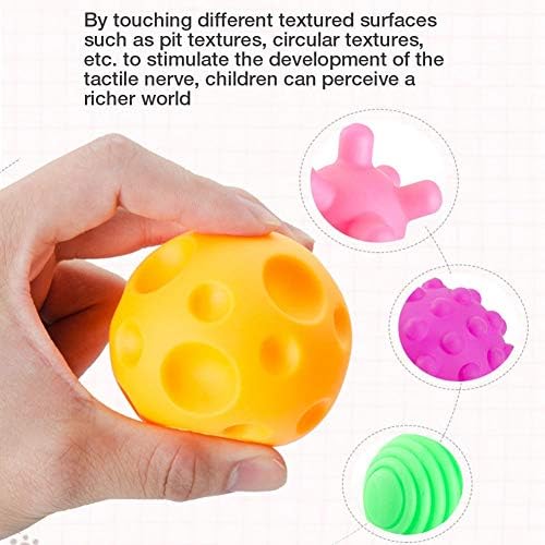 צעצוע תינוקת כדור 6 יחידות מרובות מגע בחושים מרקמים נוגעים לאימוני צעצוע של כדור יד רך