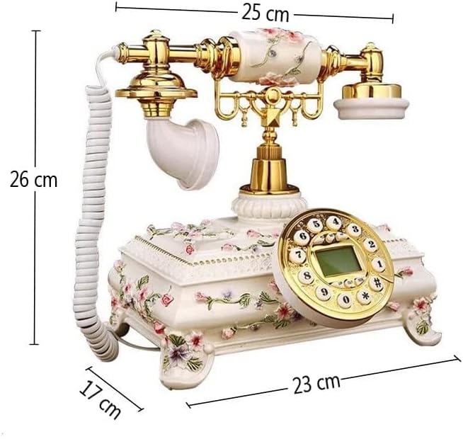 DHTDVD וינטג 'טלפונים עתיקים שרף טלפונים בעבודת יד טלפון קווי קבוע למלון משרד ביתי