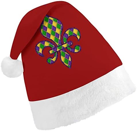 פלר דה ליס מרדי גרא חג המולד כובע רך בפלאש סנטה כובע מצחיק כפה עבור חג המולד לשנה חדשה חגיגי מפלגה