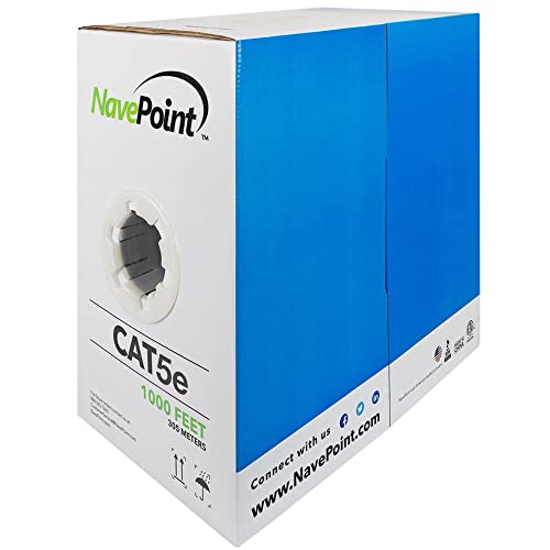 NavePoint Cat5e כבל אתרנט, UTP, CMP מליאה מדורג, ירוק, 1000 רגל
