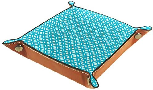 Lyetny Nautical Blue Tray מגש אחסון קופסת מיטה מיטה קאדי שולחן עבודה מגש החלפת ארנק מפתח קופסת מטבעות מגש מגש אחסון, 20.5x20.5 סמ