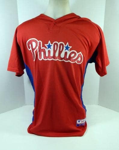 2007-10 פילדלפיה פיליס ג'רארד ברסלין 45 משחק נעשה שימוש באדום ג'רזי סנט BP 48 5 - משחק משומש גופיות MLB