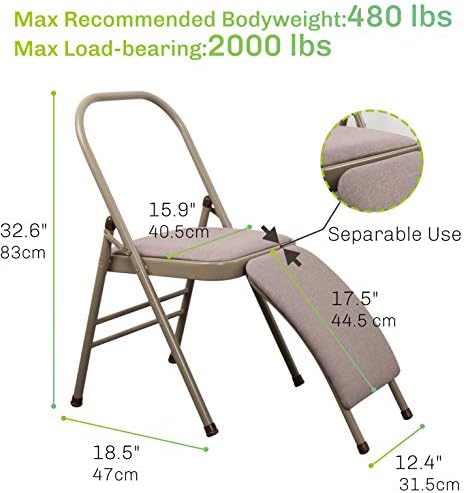 כיסא יוגה סיגוציבי עם תמיכה בגב המותני ומזרן יוגה הדרכה עם 75 תנוחות