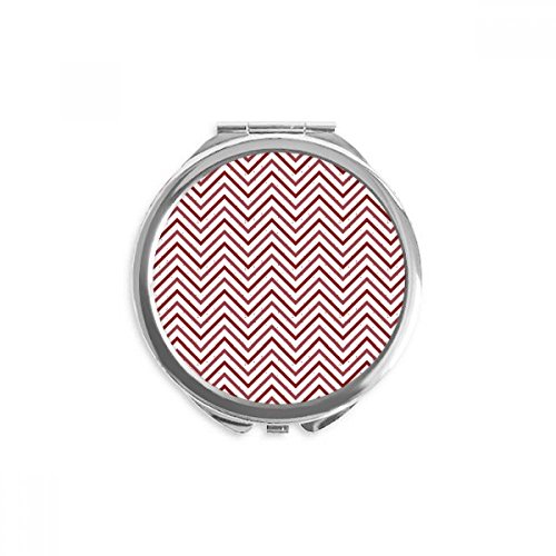 מאס אדום דפוס לבן קישוט יד קומפקטי מראה עגול נייד כיס זכוכית