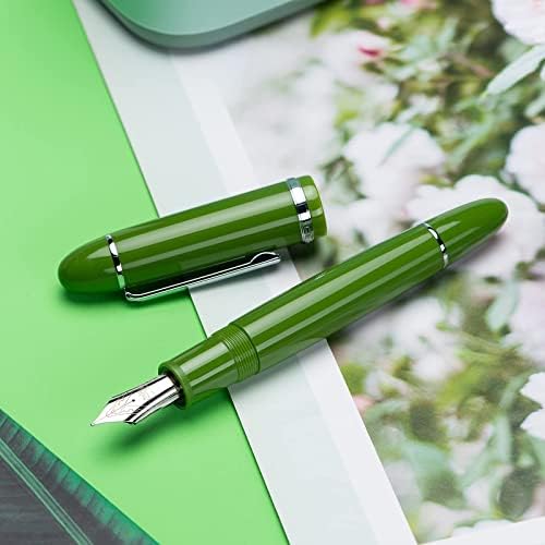 4 יחידות צבעים מגוונים ג'ינהאו X159 סט עט מזרקה אקרילי, גודל 8 בינונית ציפורן עיצוב קלאסי עט כתיבה חלק עם ממיר