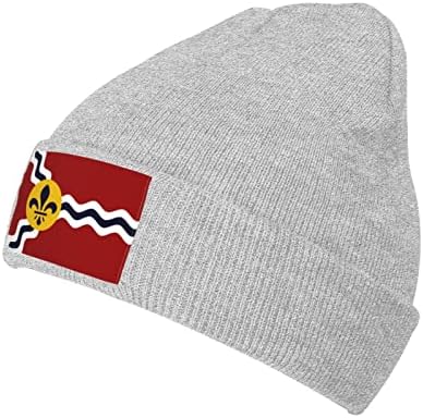דגל Poodso של כובע הכפה של סנט לואיס מיזורי לגברים נשים סרוג כובע גולגולת כובעי חורף אקריליים רכים