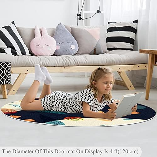 Llnsupply ילדים עגולים אזור משחק שטיח שטיח פרחוני עיצוב פרחוני פעוטות כרית שטיח רך מתקפלת משחק שטיח זוחל גדול במיוחד עבור פעוטות לתינוקות