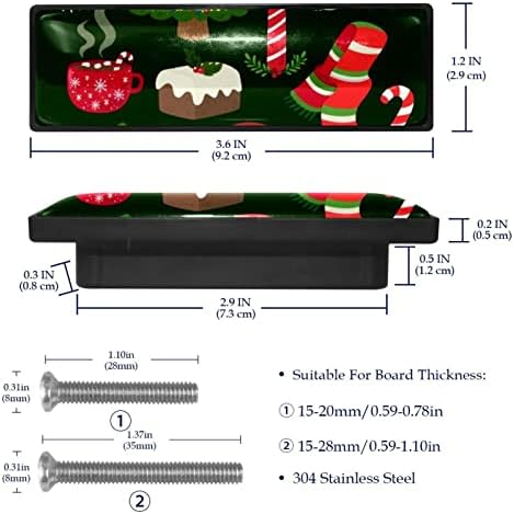 4 חבילות ידיות למגירות שידה בגודל 3.6 אינץ 'מושכת מגירת ידיות מטפל בחומרה דקורטיבית לארון ארון ארון ארון מטבח, אלמנטים לחג המולד