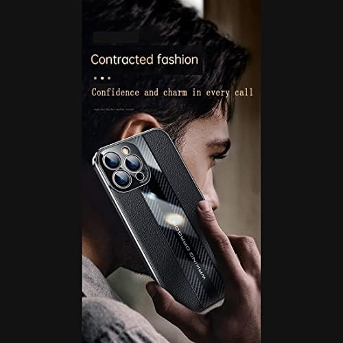 לונו טלפון מארז כיסוי עור + מארז סיבי פחמן מעוצב תואם עם Huawei Mate 30 עם הגנה על מצלמה, גוף מלא אגן טלפון מגן טלפון דק שקיות דקיקות