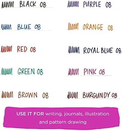 סאקורה גלי רול ג ' ל עטים - בינוני נקודת דיו עט עבור ביומן , אמנות, או ציור - מגוון צבעוני דיו-10 חבילה