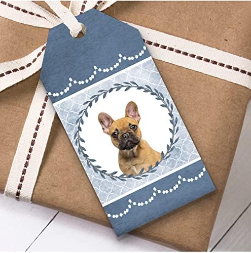 צרפתית בולדוג כלב כחול יום הולדת הווה לטובת מתנה תגים