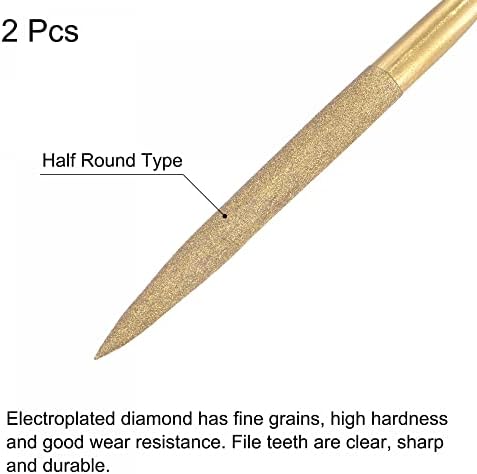 4.5 ממ על 180 ממ טיטניום מצופה חצי עגול סוג קובץ ידיות יד כלי עבור מתכת עץ אבן השיש 2 יחידות