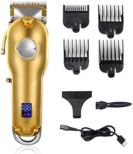 XFXDBT קוצץ שיער מקצועי לגברים גוזם שיער חשמלי תצוגת LED תצוגה מדויקת גוזם אלחוטי לילדים USB זהב נטען