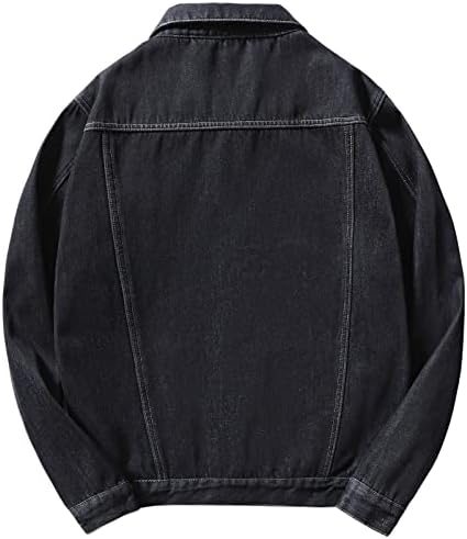 מעילי ג'ינס XZHDD לגברים, מעיל מעיל מזדמן מעוגת חורף מעוגת חורף מעיל קטיפה פליס וינטג 'עם ריבוי כיסים