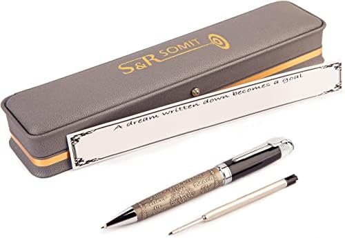 S&R Somit Fancy Pen חבילה של זהב שחור ואדום עם קופסאות מתנה עט יוקרה יקר לעסקים ומשרד, מתנה מנהלתית למשפחה וחברים - חריטה מיוחדת וקופסת
